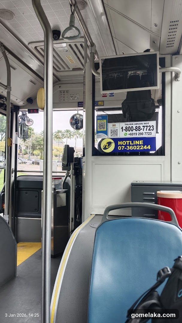 Inside a bus
