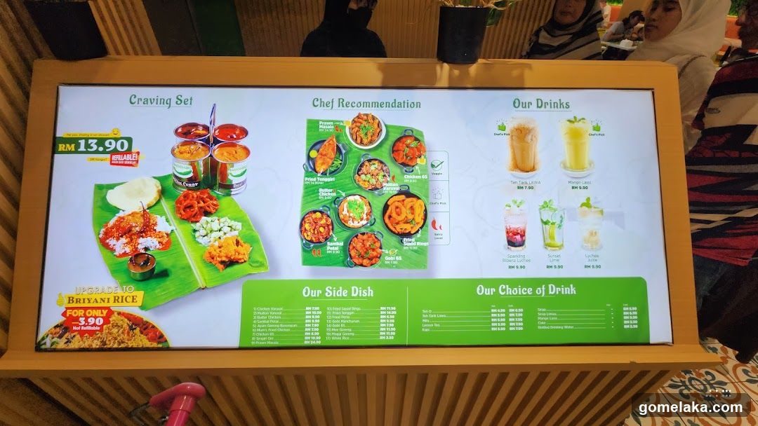 Restaurant Menu Display