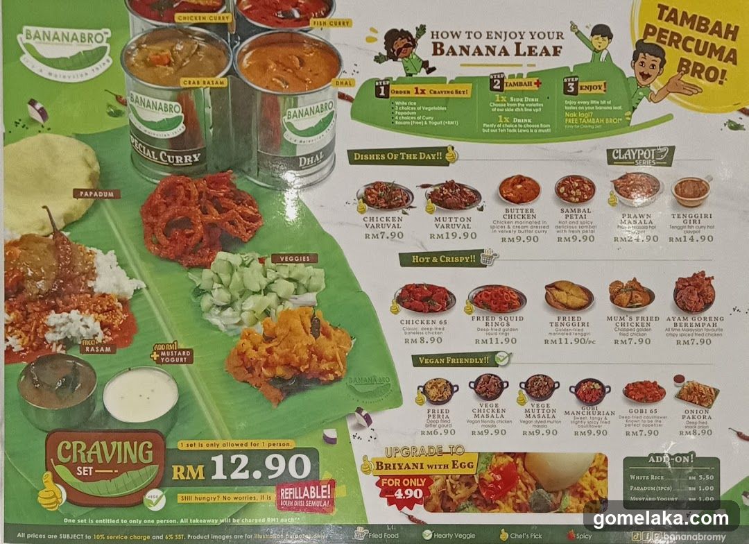 BananaBro Menu