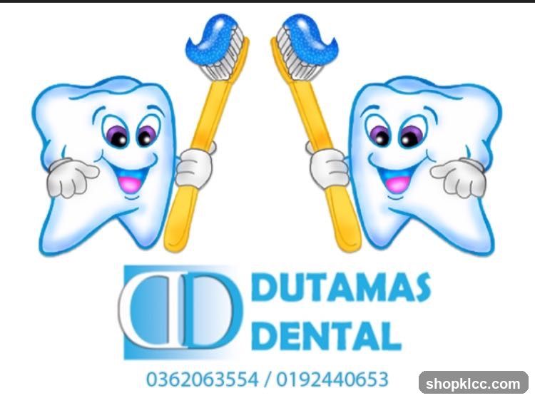Dutamas Dental Logo and Contact Info