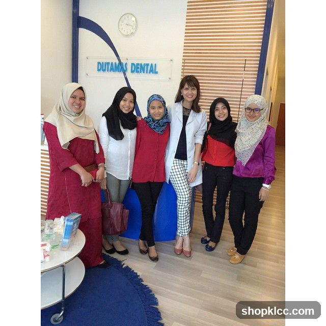 Group of women in a dental clinic lobby