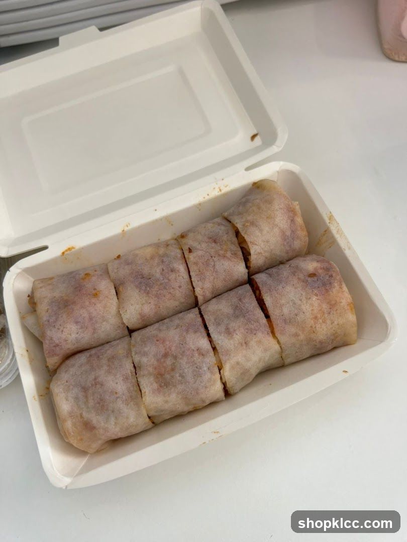 Spring Rolls in Takeout Container