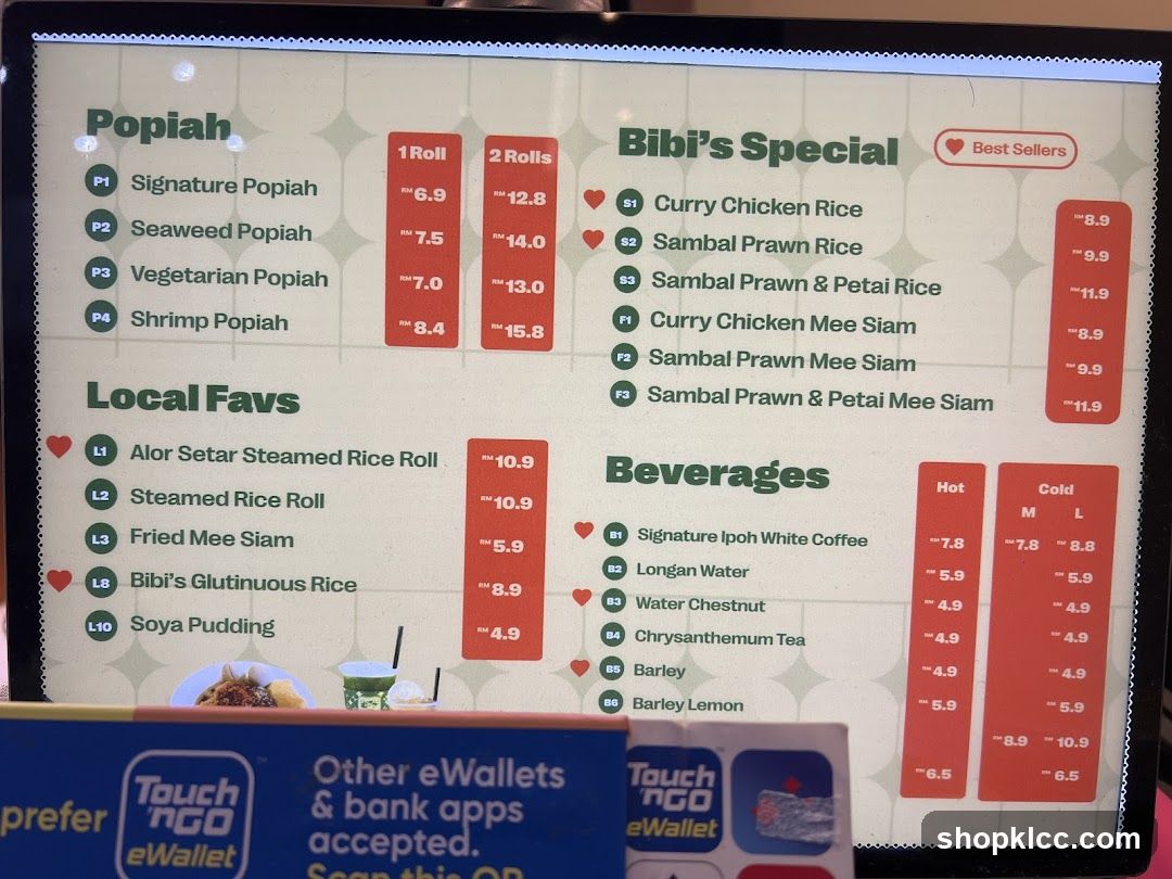 Bibi's Menu
