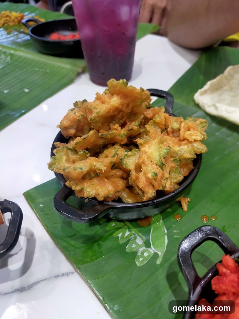 Food served on banana leaves