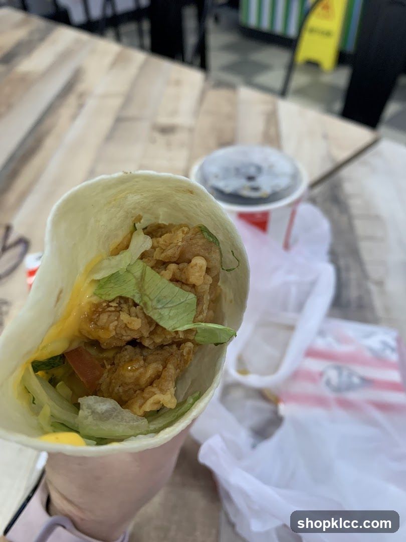 Chicken Wrap and Drink