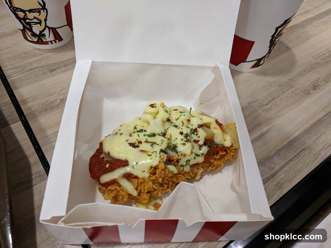 Fried chicken with cheese and sauce