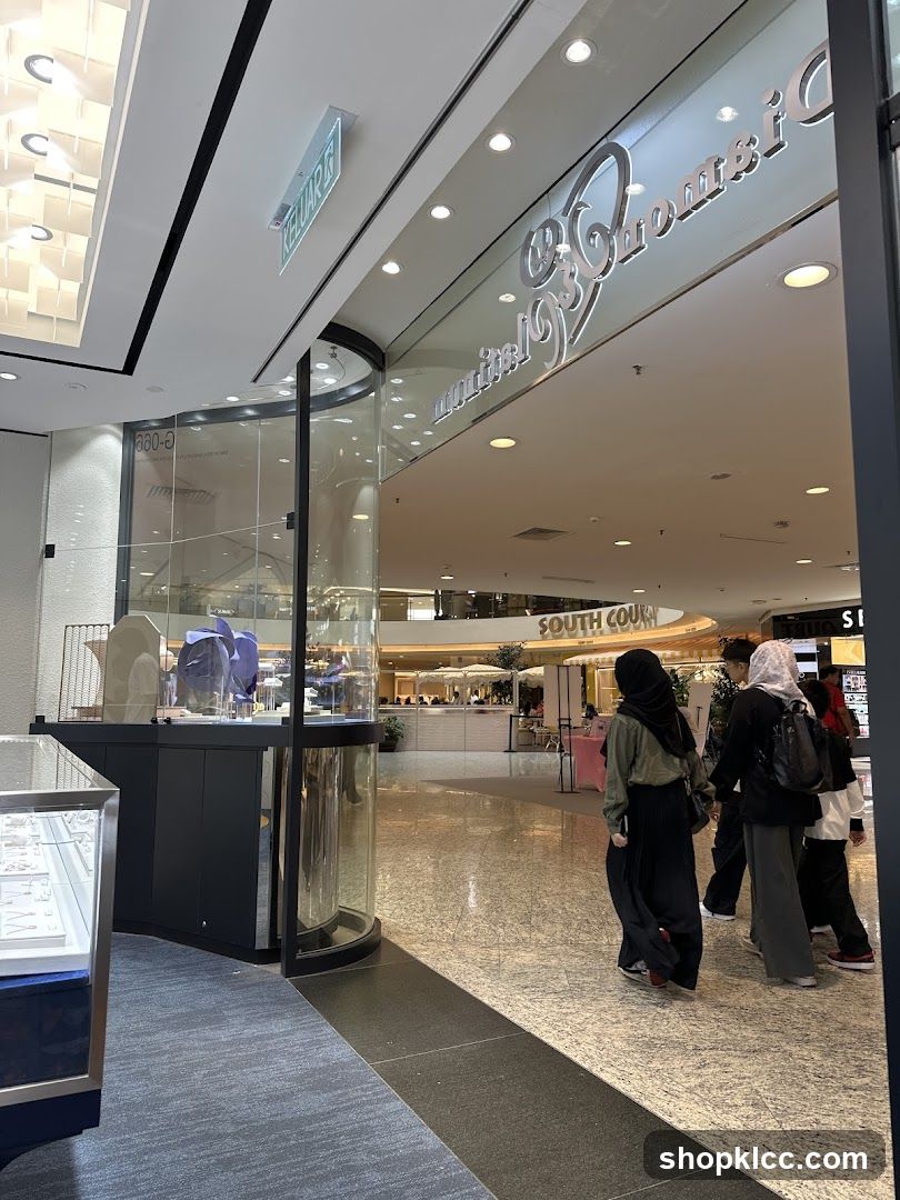 Mall Interior with Shops and People