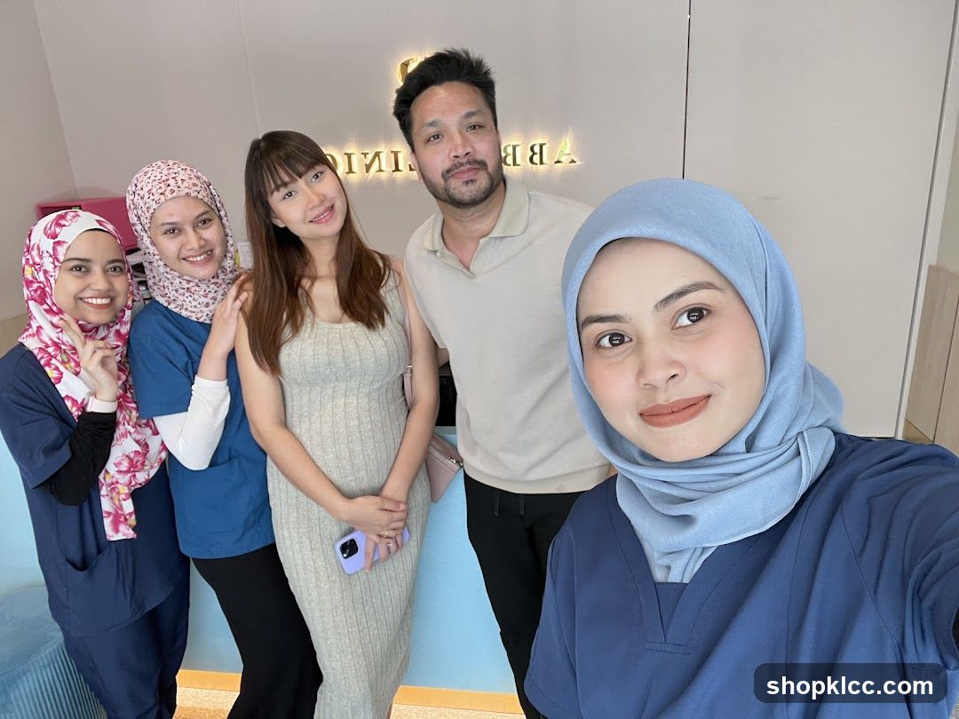 Group selfie in medical or clinic setting