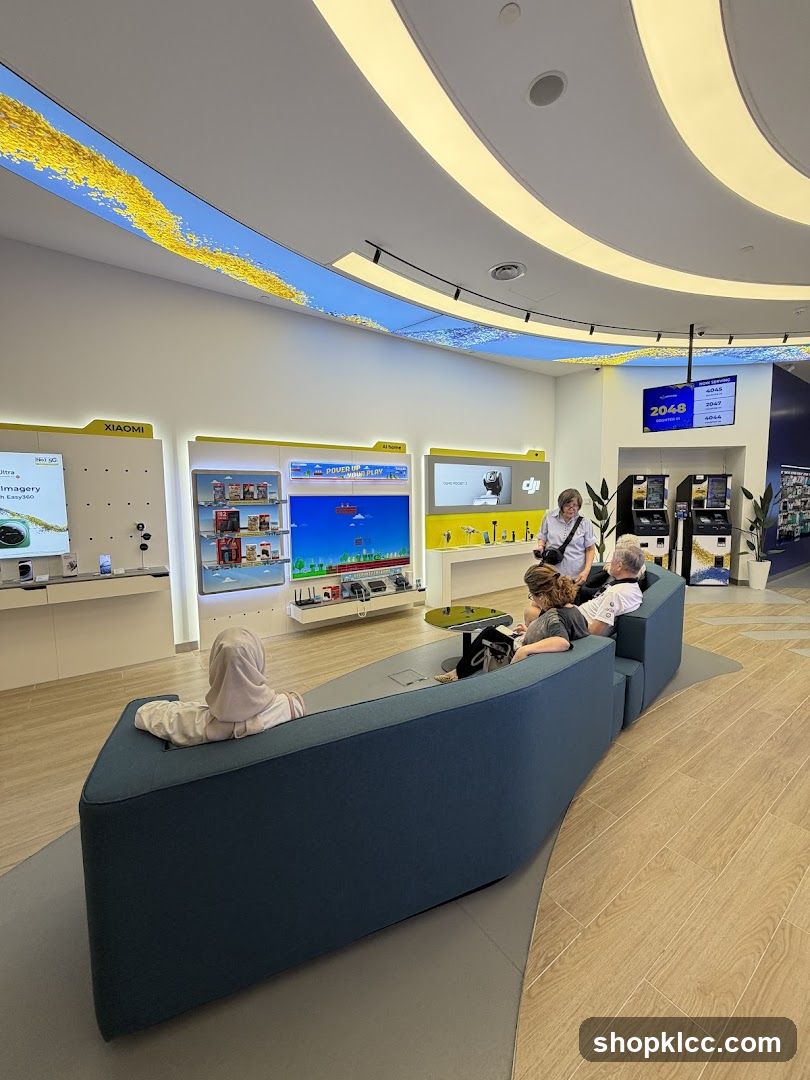 Modern electronics store interior