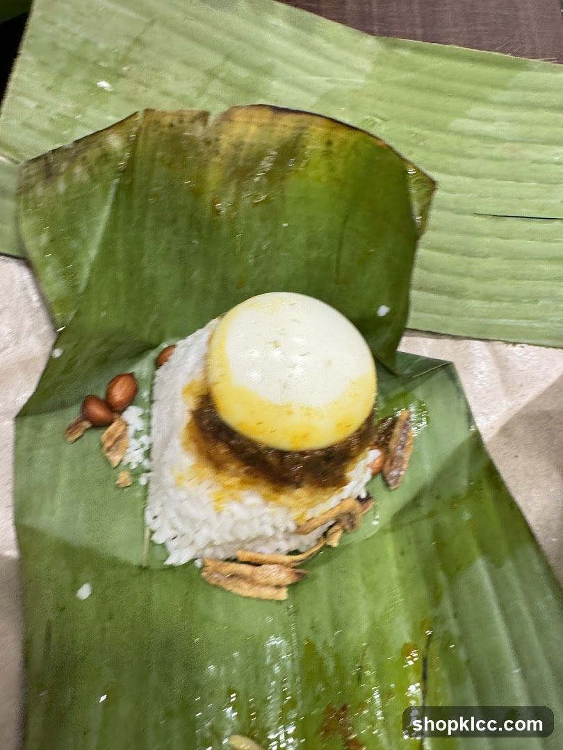Nasi Lemak on Banana Leaf