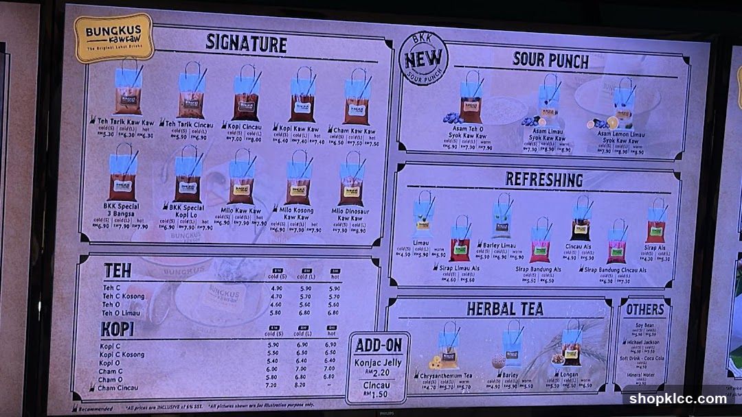 BUNGKUS KAWKAW Menu