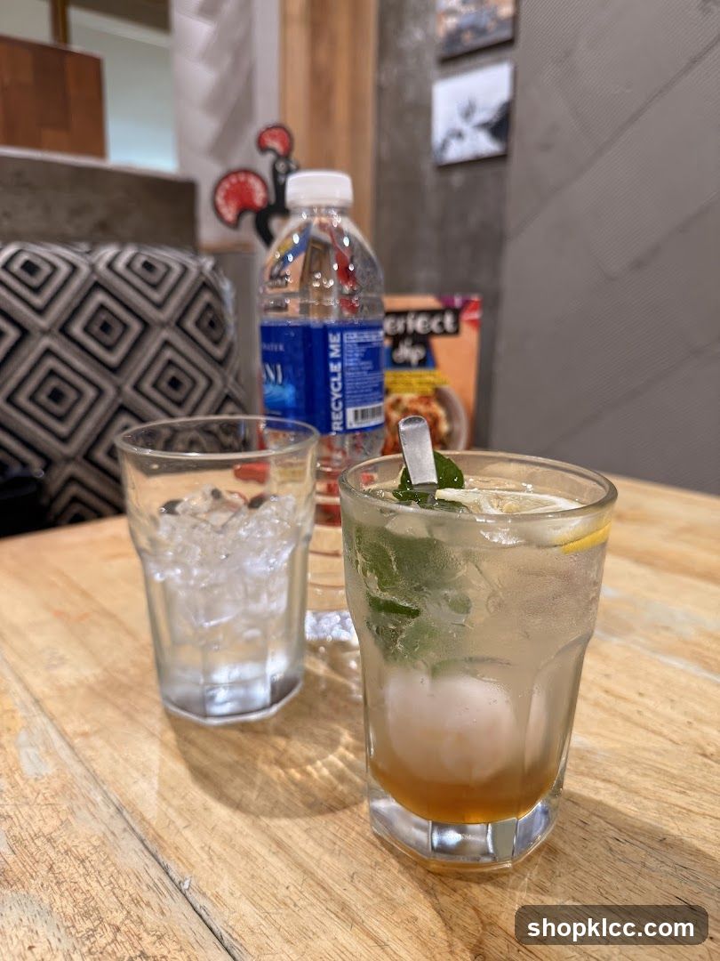 Drinks on a wooden table