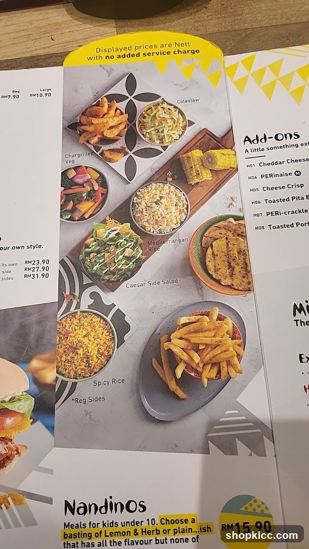 Nandinos Menu
