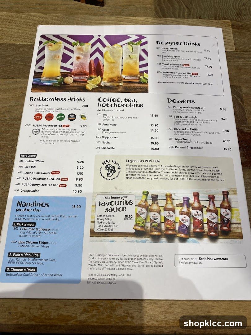 Nando's Menu