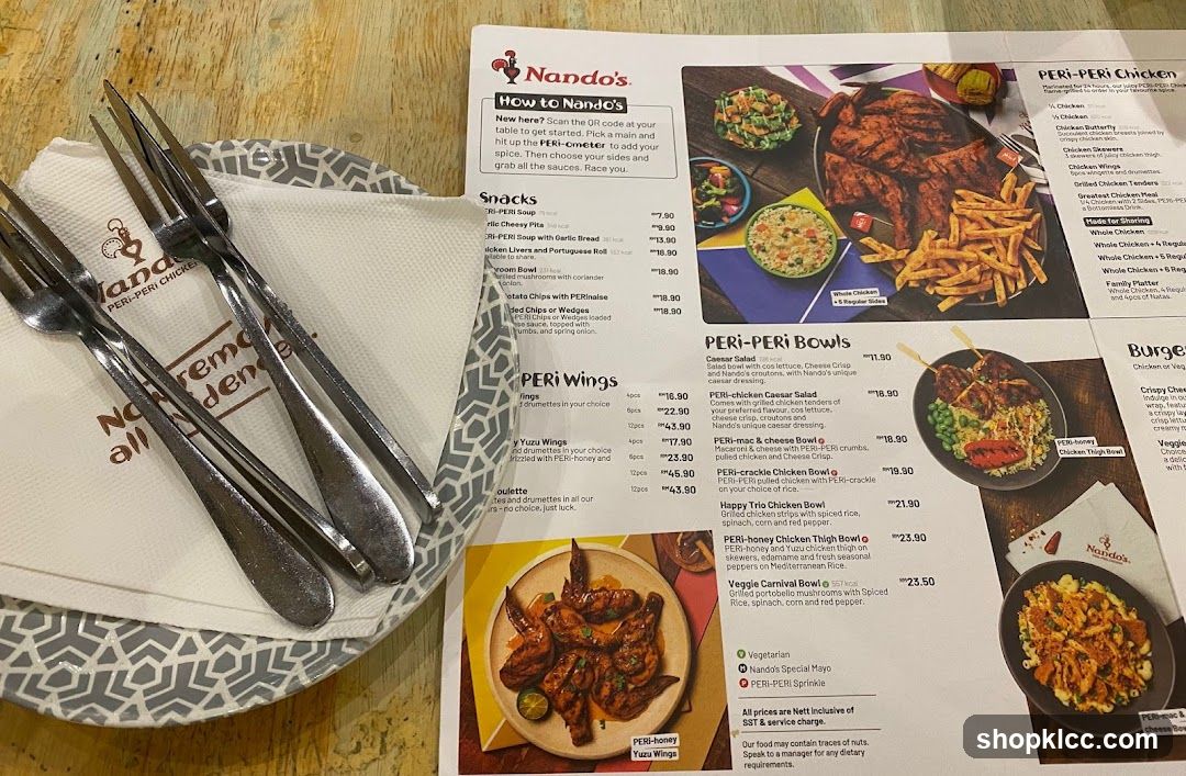 Nando's Menu