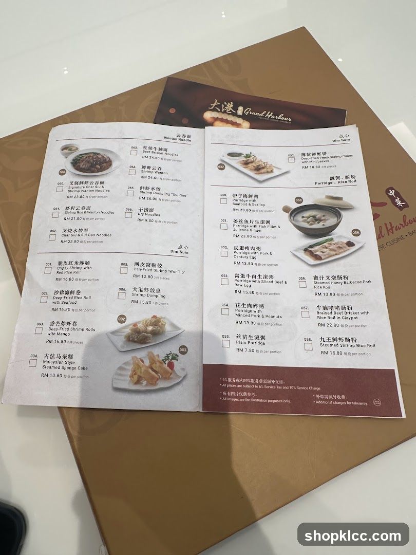 Grand Harbour Menu