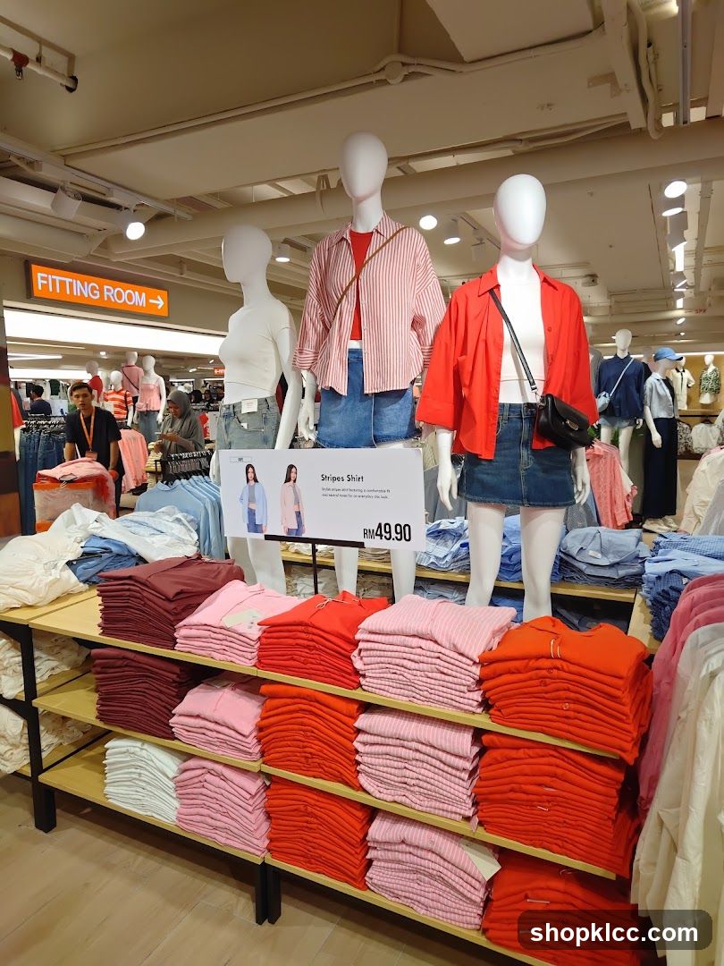 Mannequins Displaying Striped Shirts