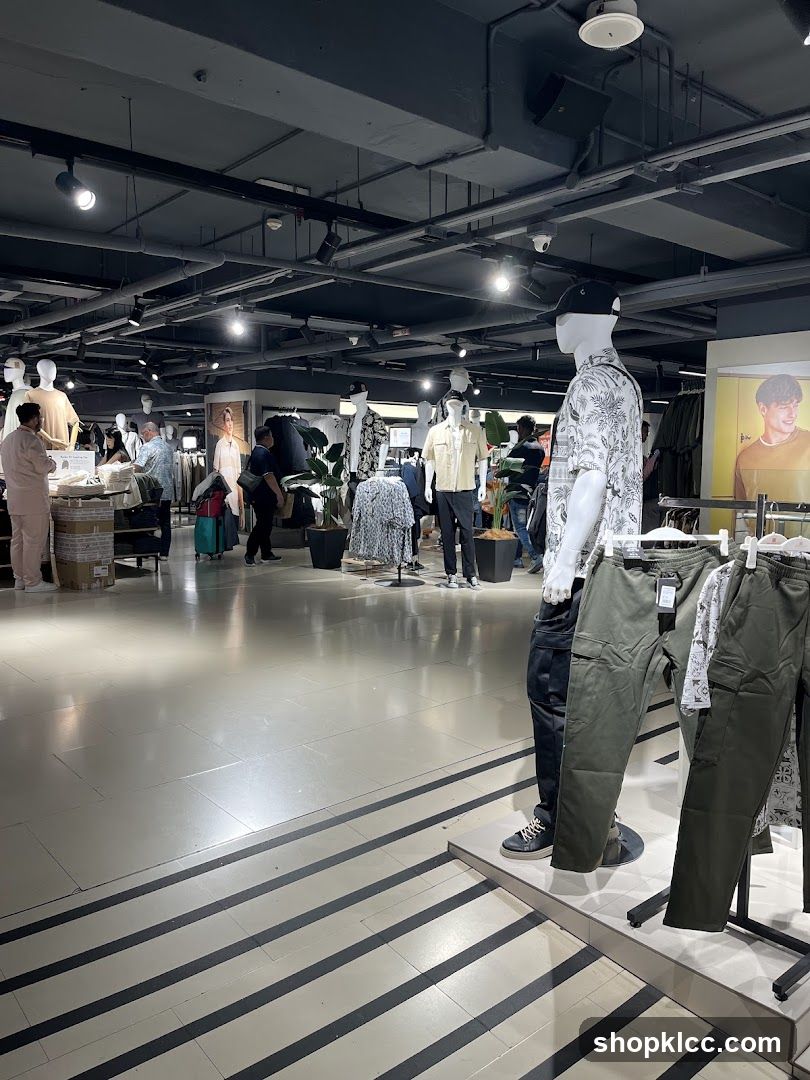 Clothing store interior with mannequins