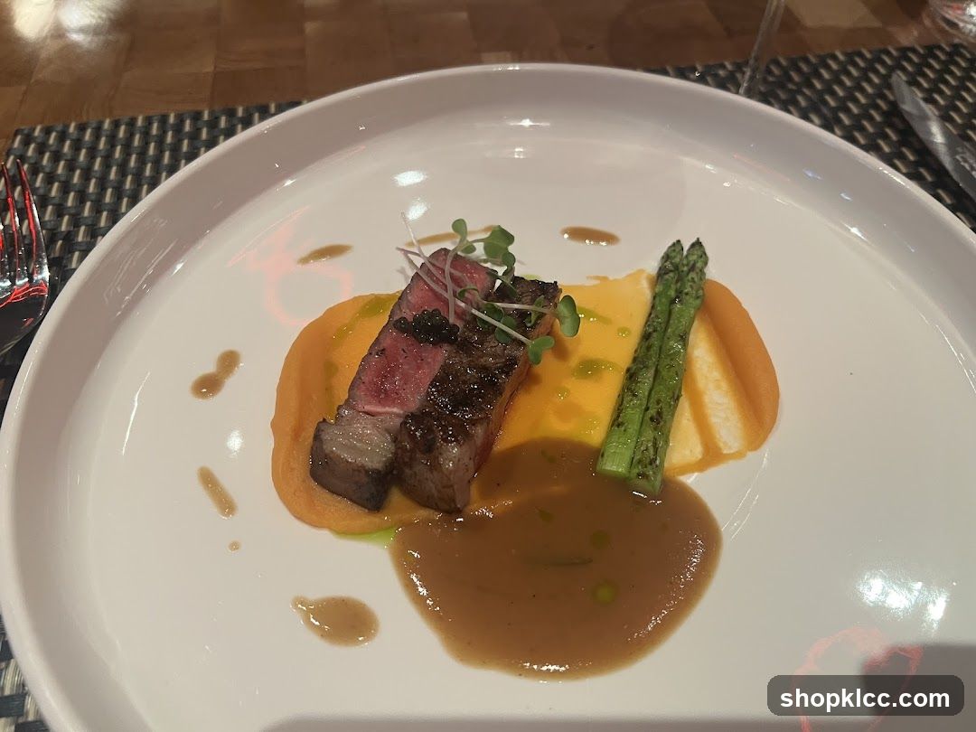 Steak with Asparagus and Puree