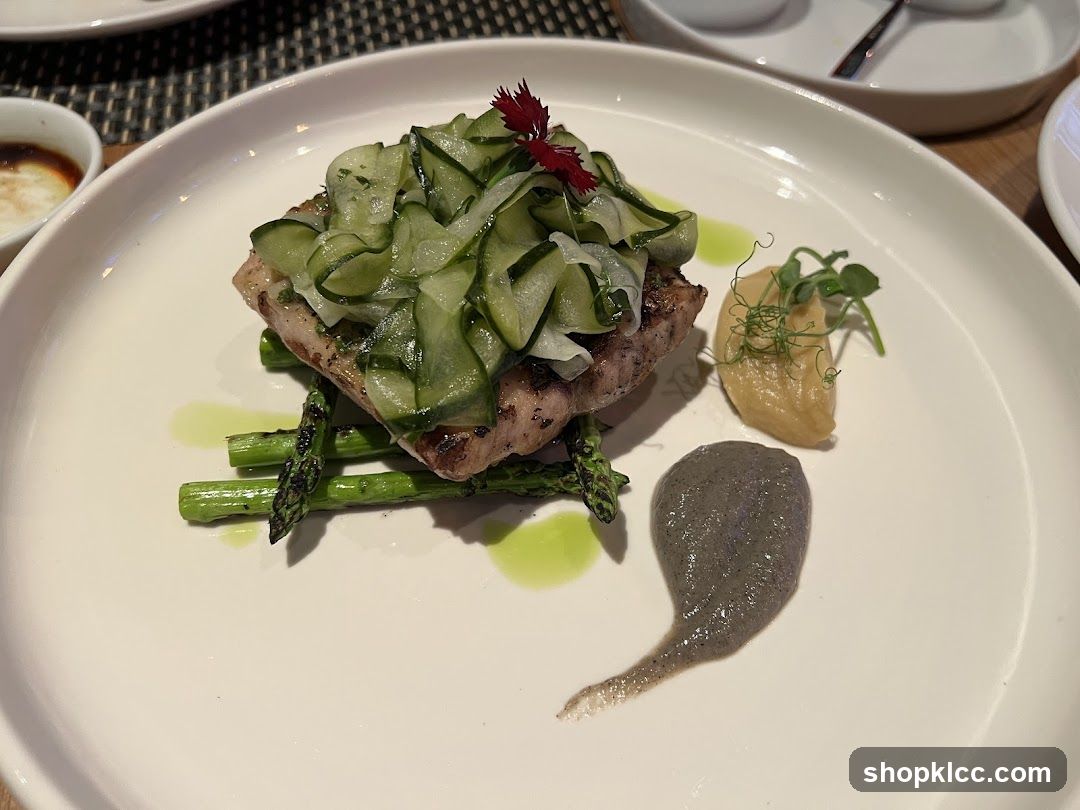 Seared Fish with Asparagus and Cucumber Salad