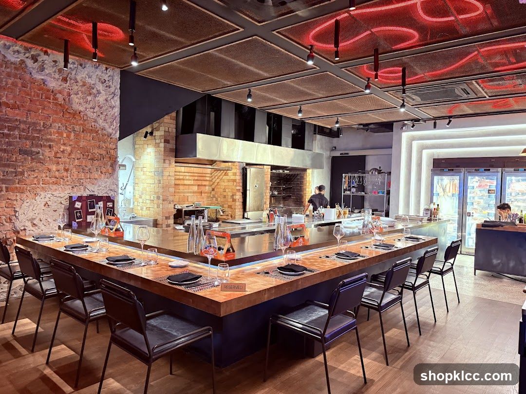 Restaurant Interior with Open Kitchen