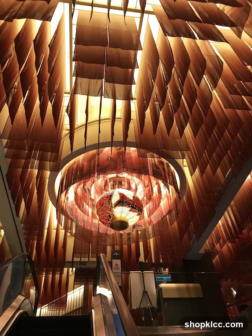 Interior with Escalators and Decorative Ceiling
