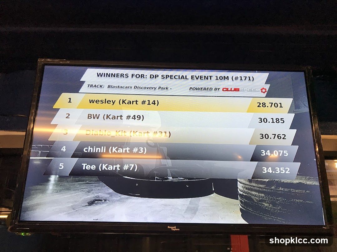 Go-Kart Race Winners