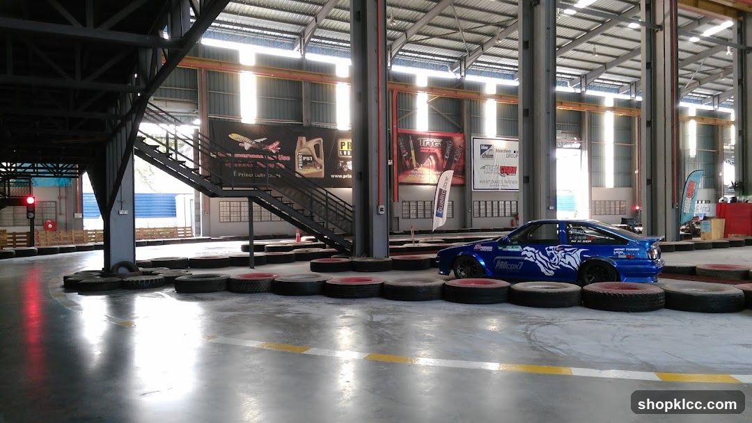 Indoor Go-Kart Track with Race Car