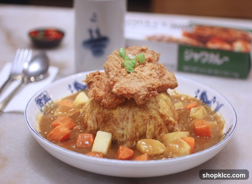 Omurice with Fried Chicken and Curry