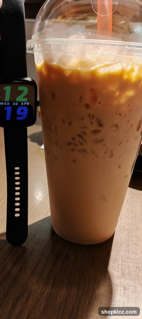 Iced Drink and Smartwatch