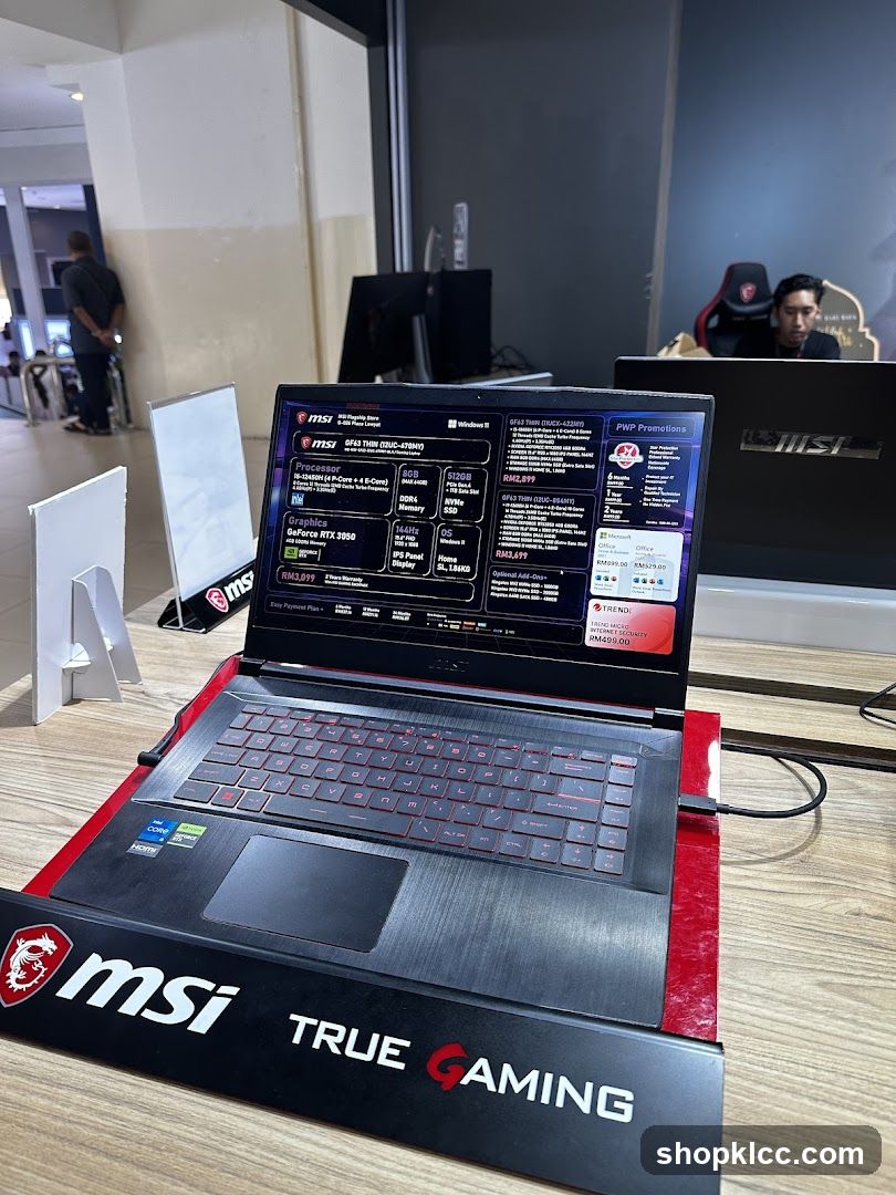 MSI Gaming Laptop Display
