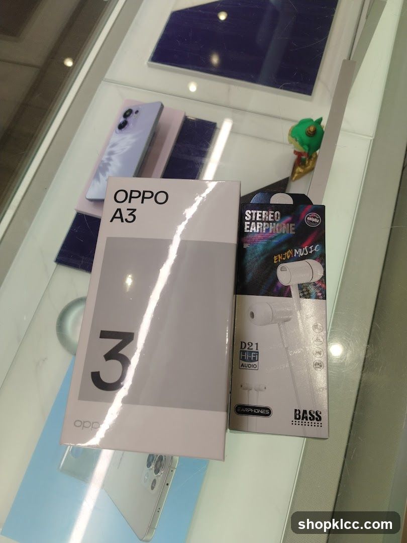 OPPO A3 Smartphone and Stereo Earphones