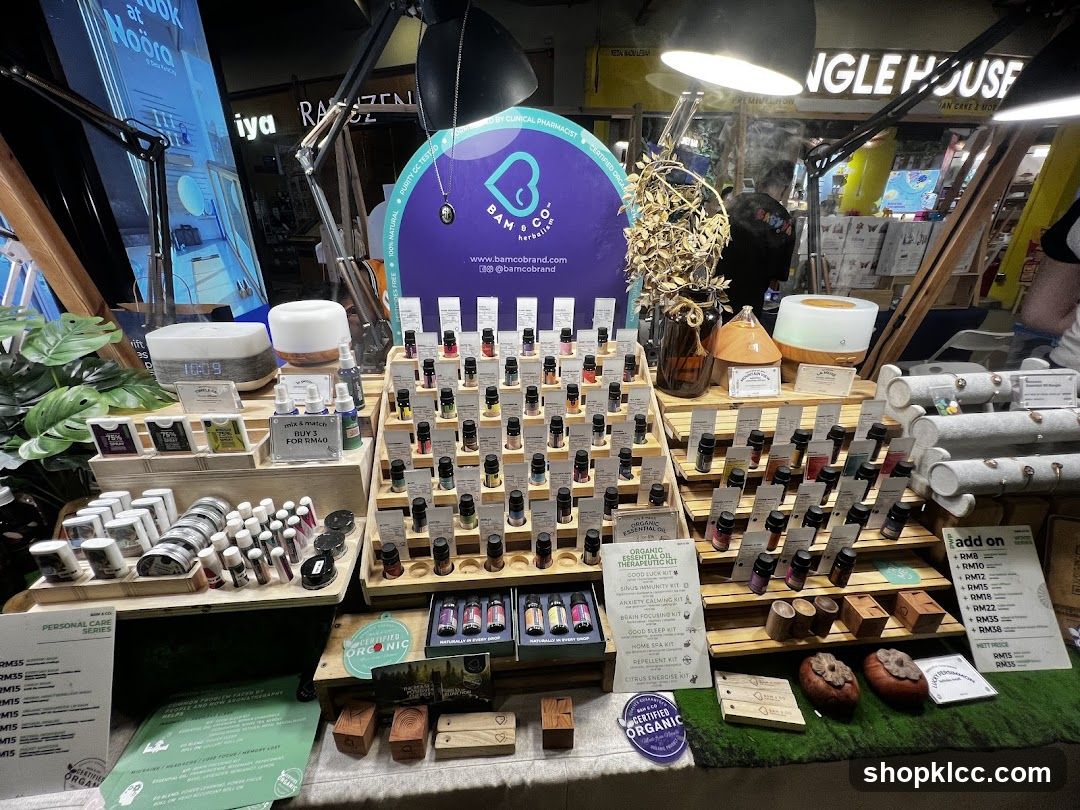 Essential Oils and Aromatherapy Products Display
