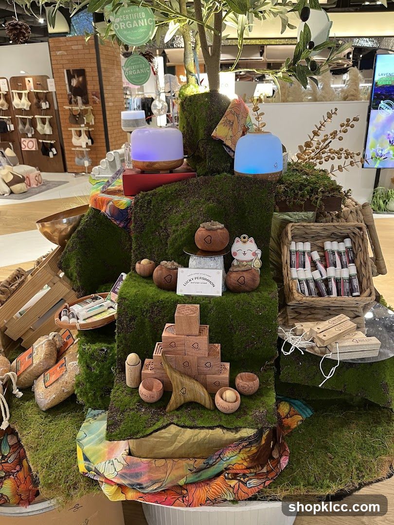 Mossy Display with Aromatherapy Products