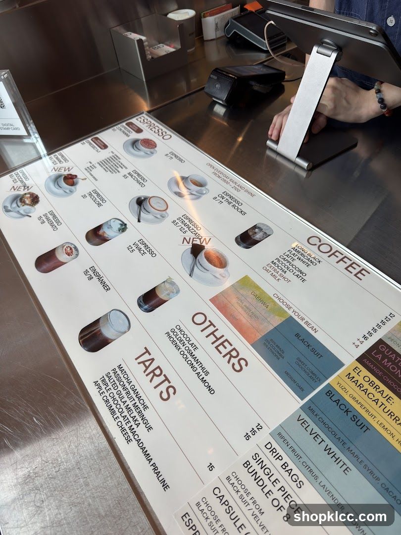 Coffee and Tarts Menu
