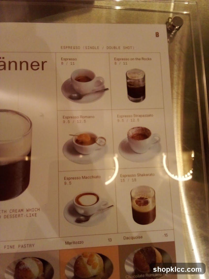 Espresso Menu
