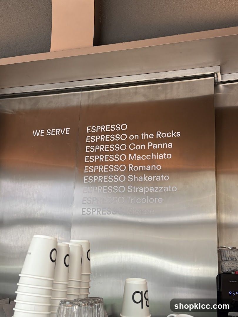 Espresso Menu