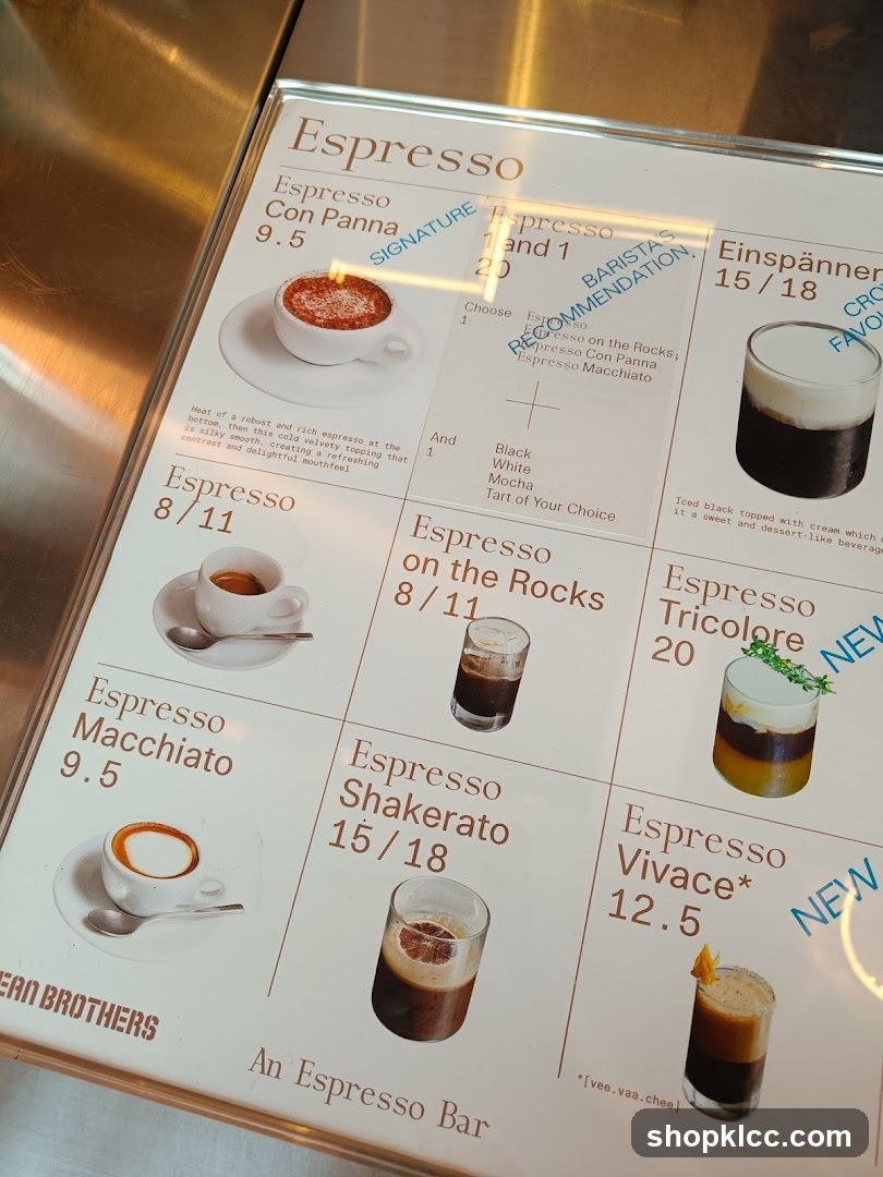 Espresso Menu