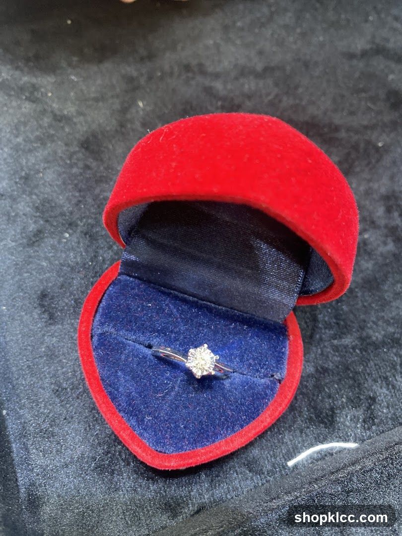 Diamond Ring in Heart-Shaped Box