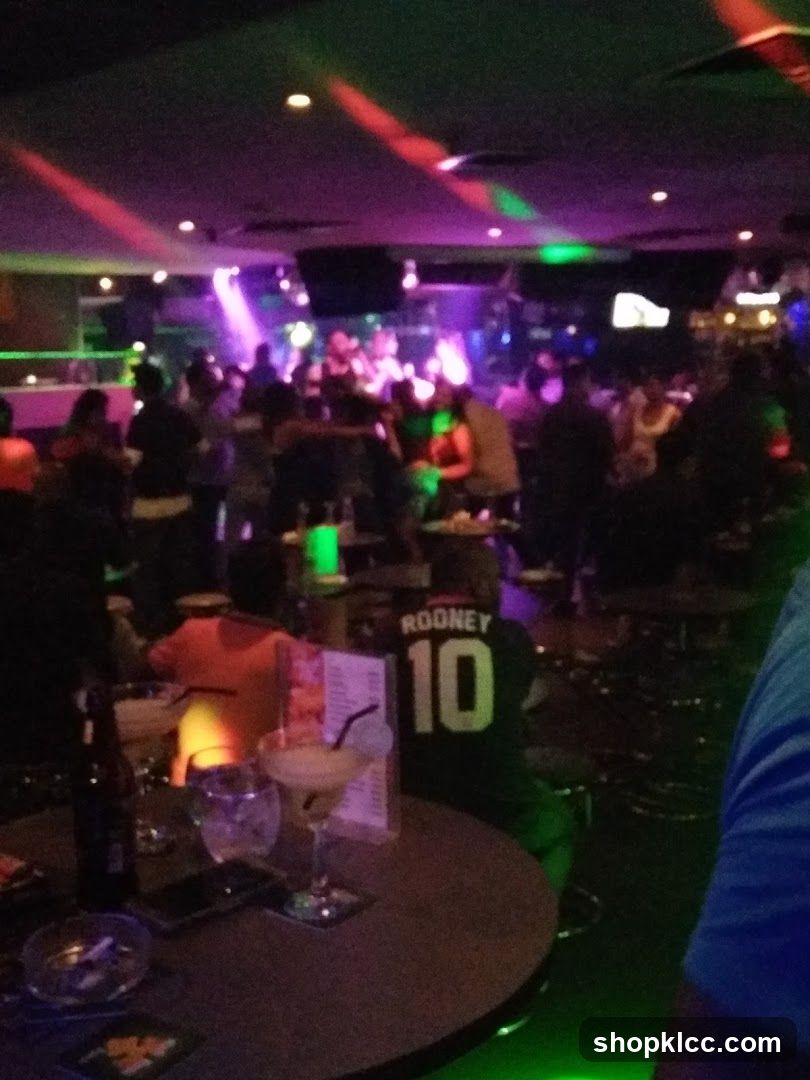 Nightclub with people and drinks