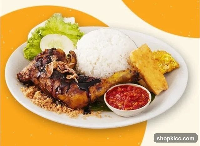 Grilled Chicken with Rice and Sambal