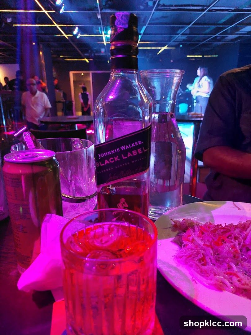 Drinks and Food at a Bar