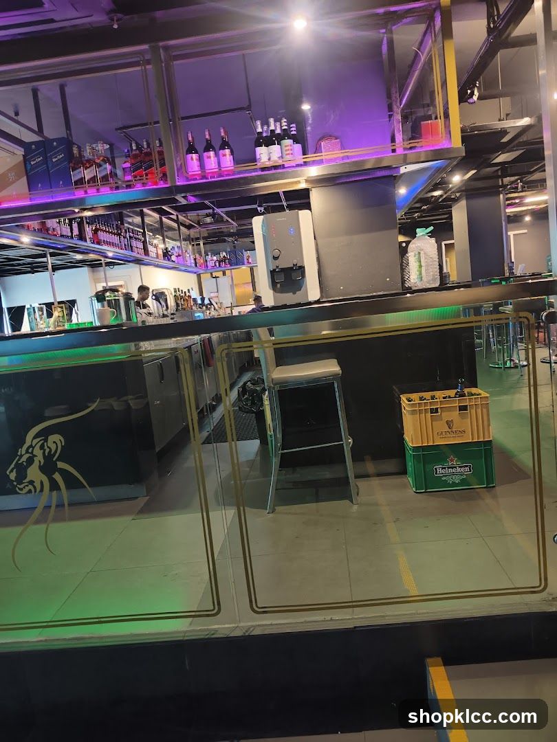Bar Interior with Bottles and Crates