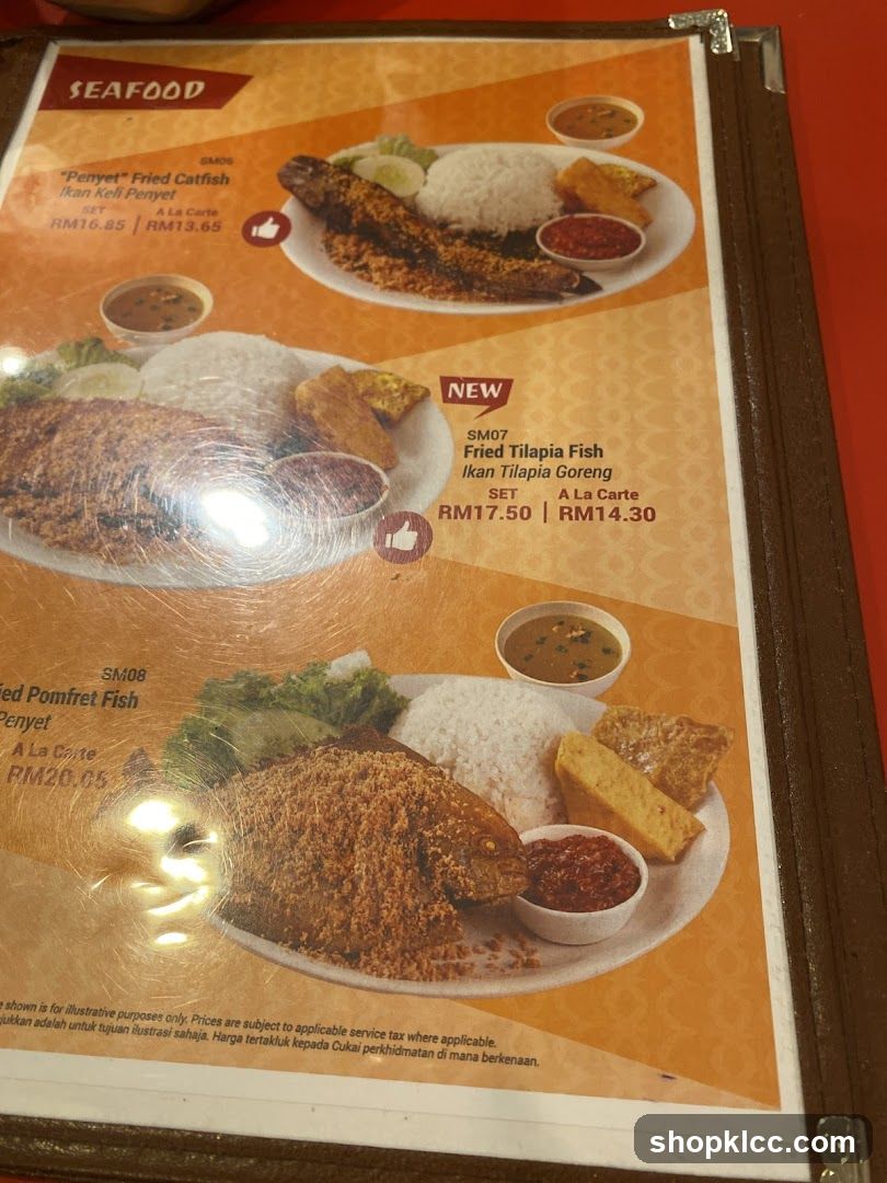 Seafood Menu