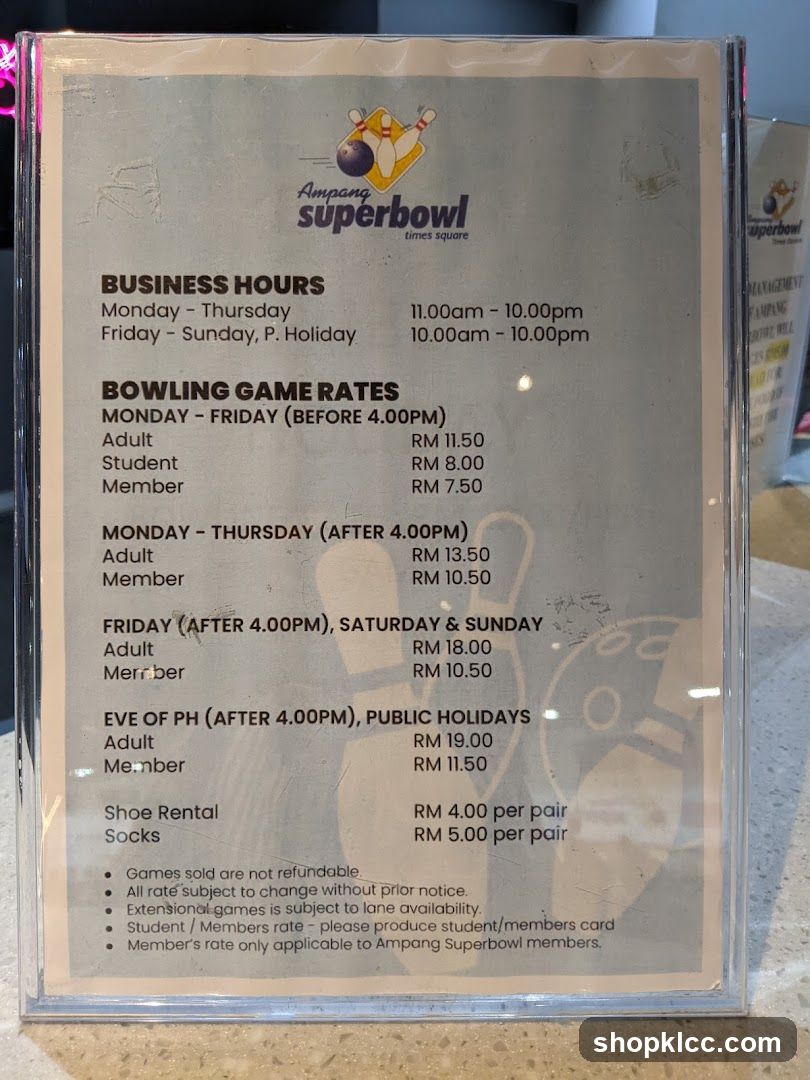 Ampang Superbowl Times Square Menu