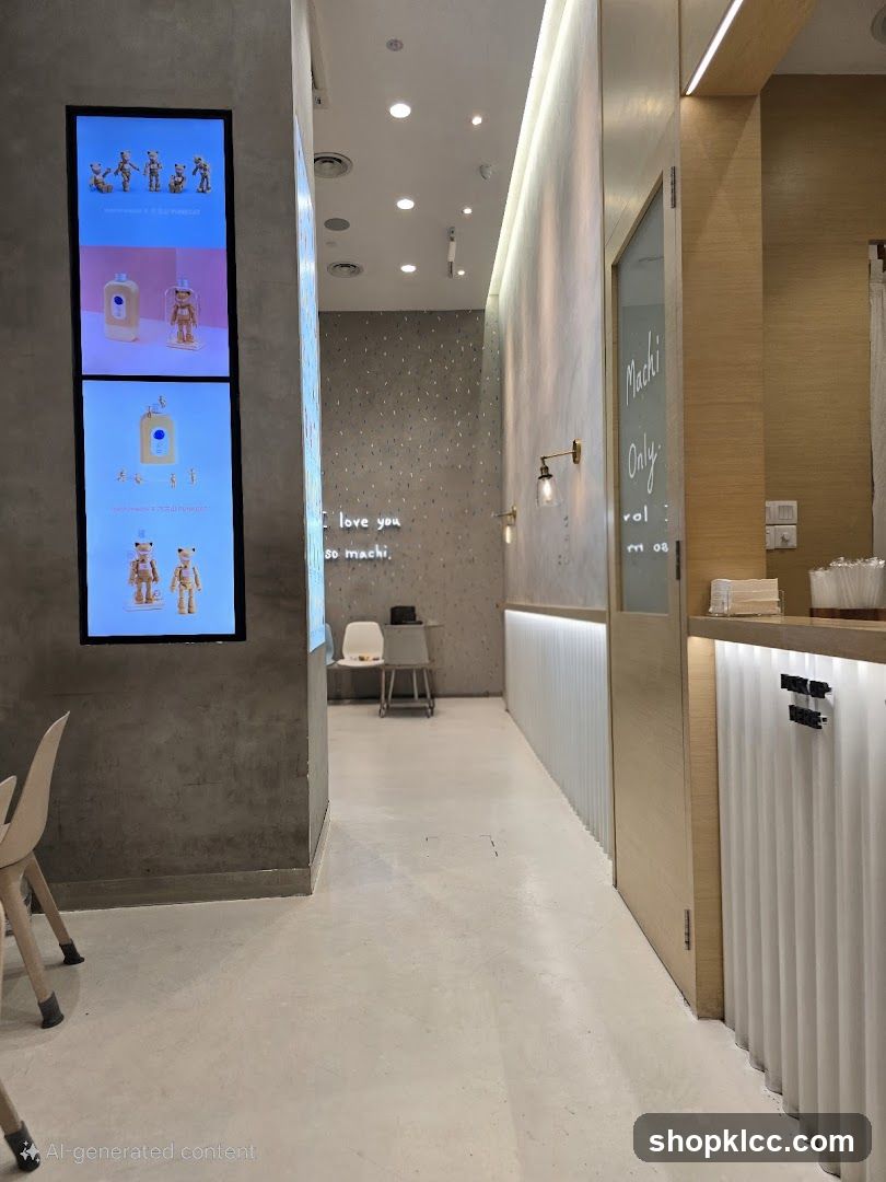 Modern Interior with Digital Displays and Neon Signage
