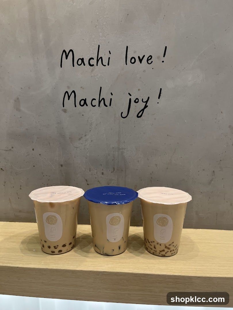 Three bubble tea drinks