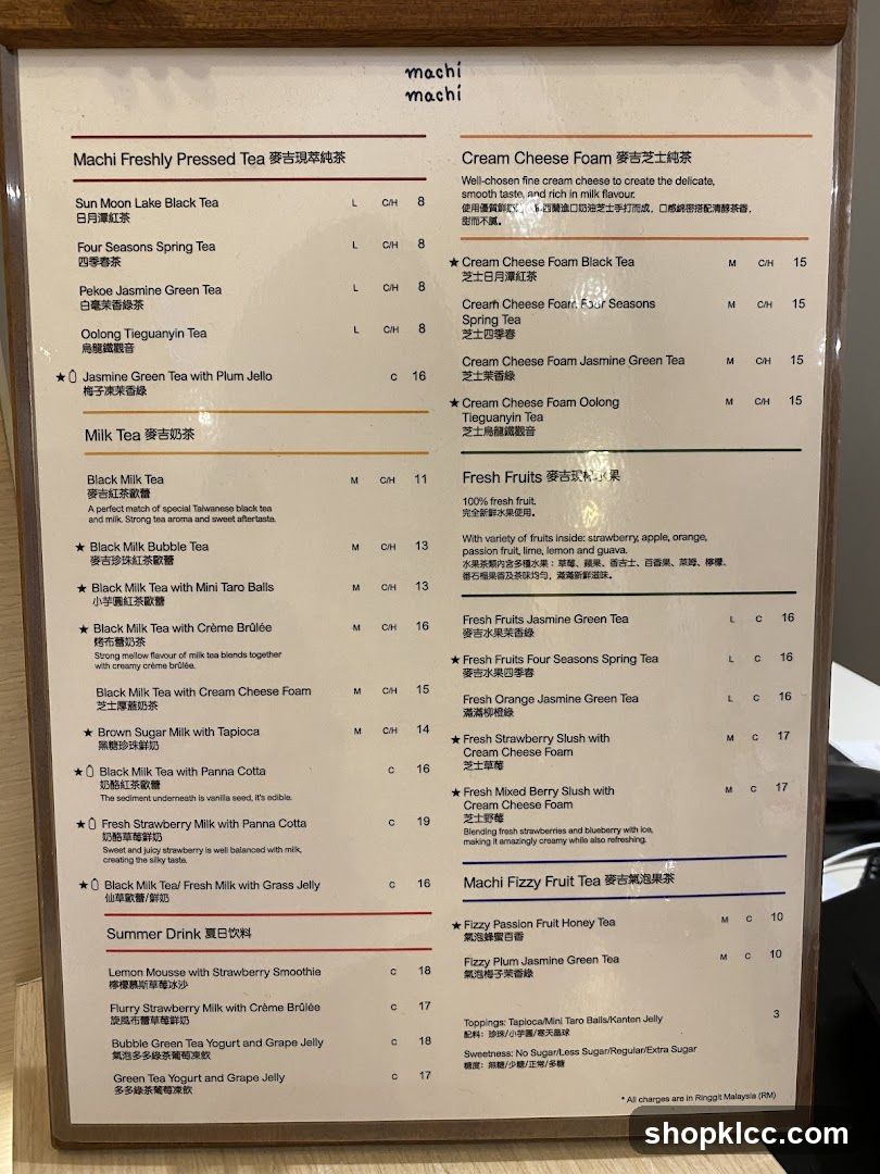 Machi Menu
