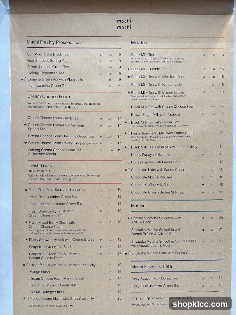 Machi Menu