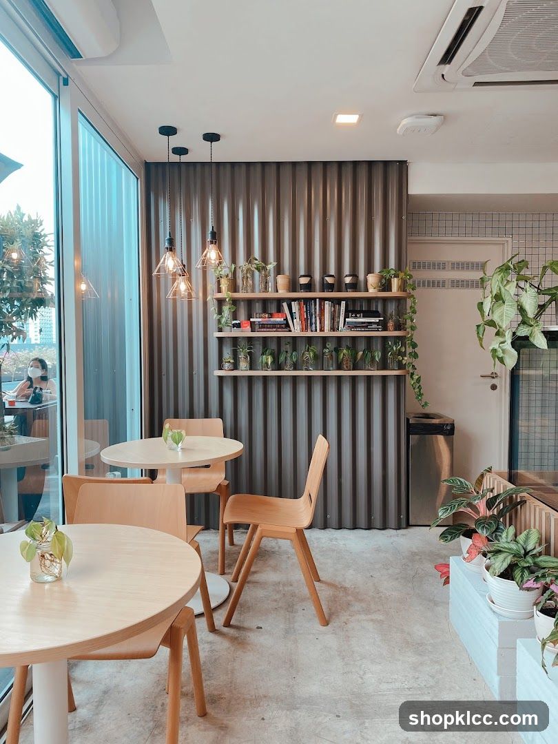 Cozy Cafe Interior with Plants